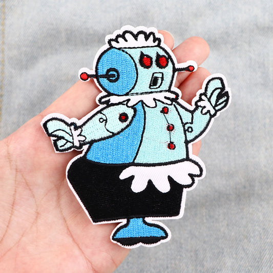 Cartoon Robot Iron On Patch Clothes Patch For Clothing Cute Embroidered Patch Garment Apparel Accessories Sewing Stickers