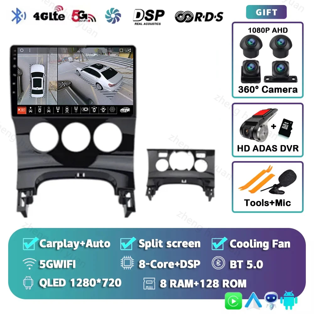 Android 14 For Peugeot 3008 1 2009 - 2016 12+256GB CarPlay Auto Car Radio Multimedia Video Player GPS stereo Head Unit 4G WIFI