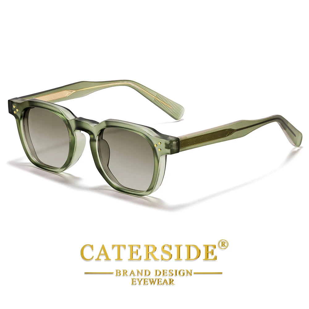 CATERSIDE New Square Men's Sunglasses Personalized Temple Tips Design Sun Glasses Women's Travel Party Eyewear Festival Gift