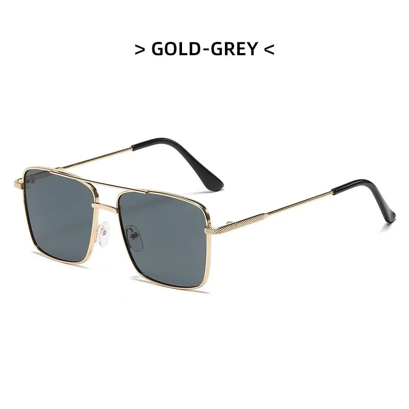 Fashion Retro Sunglasses Double Bridge Metal Sunglasses Ins Personality Irregular Net Red Sunglasses