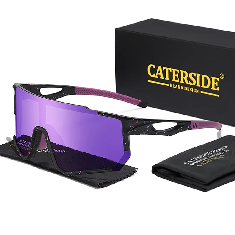 CATERSIDE Polarized Sunglasses Men Women Skiing Glasses Lightweight Frame Cycling Sports Outdoor Activities UV400 Protection