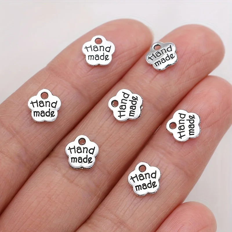 40pcs Silver Plated Handmade Charms Flower Pendants for Jewelry Making DIY Handmade Necklace Earrings Bracelets Accessories