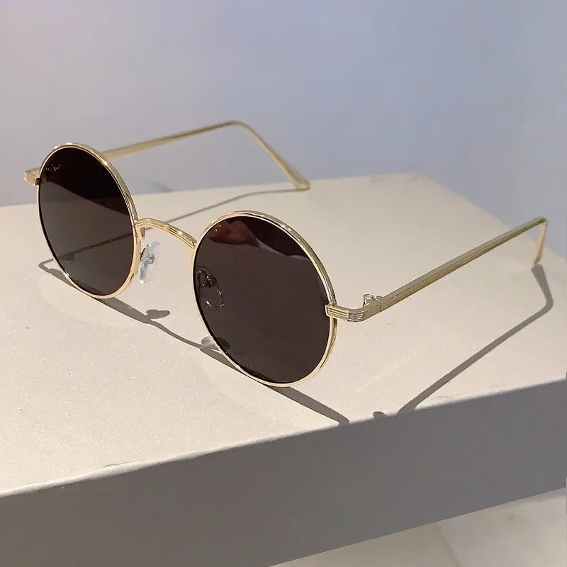 Men Sunglasses Metal RoundFrame Sunglasses Driving Sunglasses Cycling Glasses