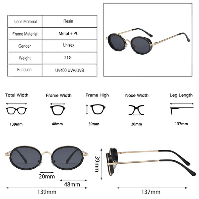 JNPCXI Fashion Small Oval Candy Color Sunglasses Women Green Leopard Shades UV400 Retro Men Punk Sun Glasses