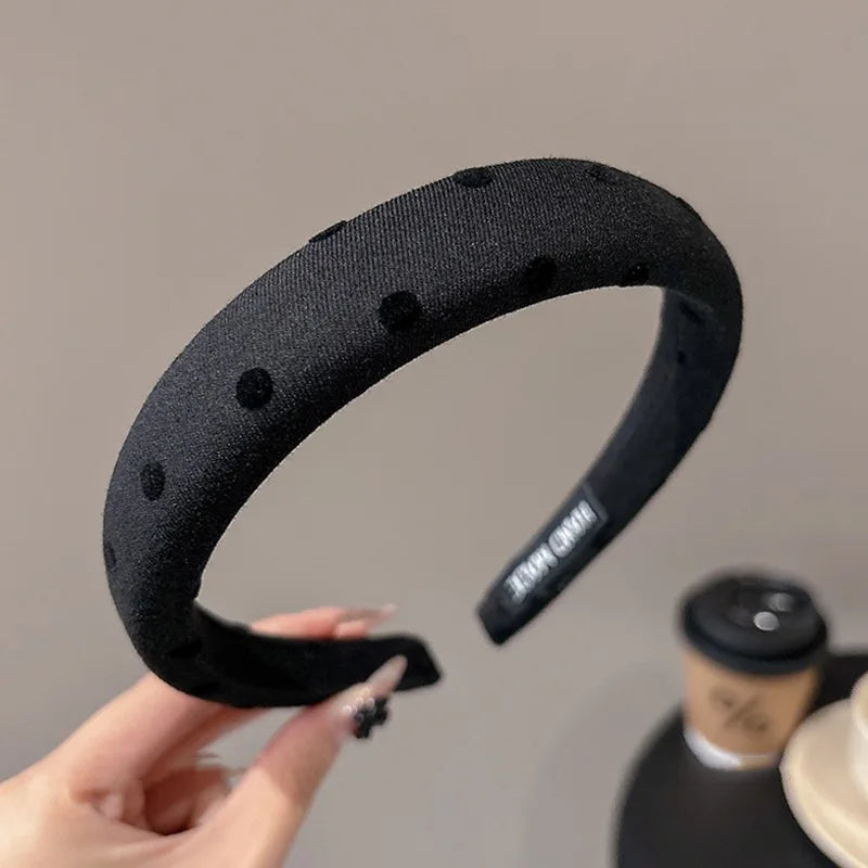 Black and Gray Simple Sponge Headband for Women Elegant Suitable for Daily Wear Including Washing Up Hair Band Fashion Girl