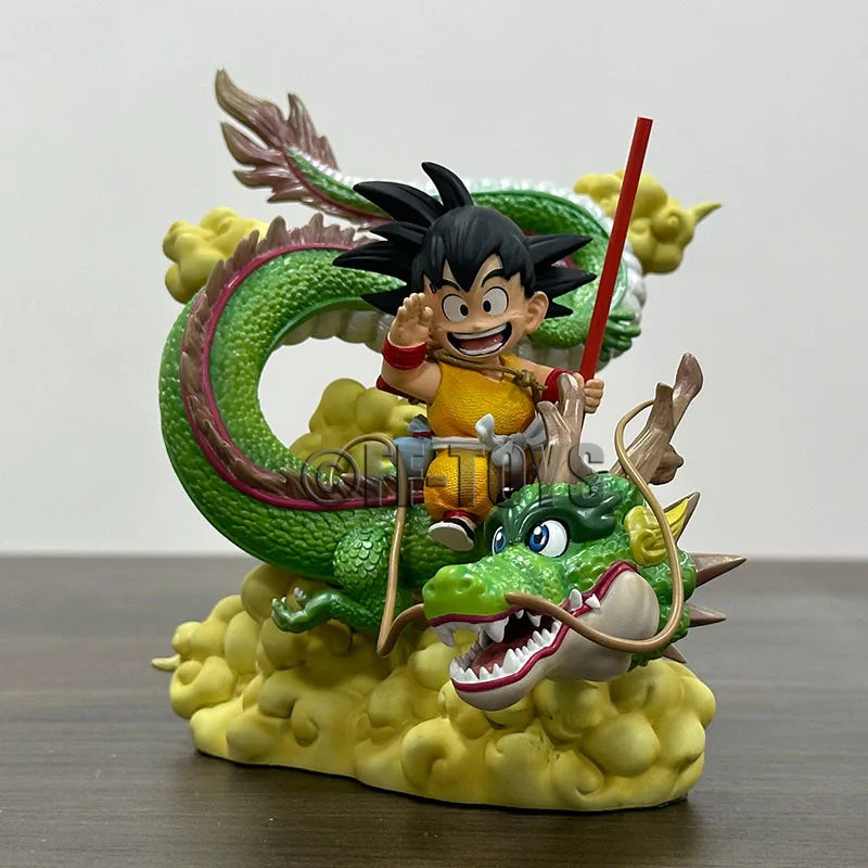 Anime Dragon Ball Son Goku With Shenlong Figure Shenron Action Figure 14cm Pvc Statue Collection Model Toys Gifts
