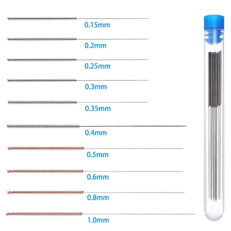 3D Printer Nozzle Cleaning Kit 0.2/0.3/0.4/0.5/0.6/0.8/1.0mm Stainless Steel Nozzle Cleaning Needles 3D Printer Nozzle Cleaner