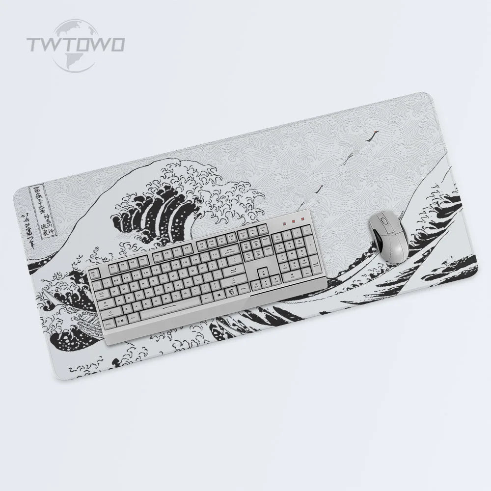 Gaming Black & White Gray Art Aesthetics Large Mouse Pad Non-Slip Soft PC Mat