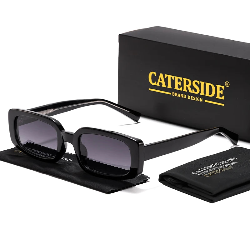 CATERSIDE Vintage Punk Sunglasses Men Classic Polygon Design Sun Glasses Woman Party Outdoor Travel Beach Ideal Choice for Gifts