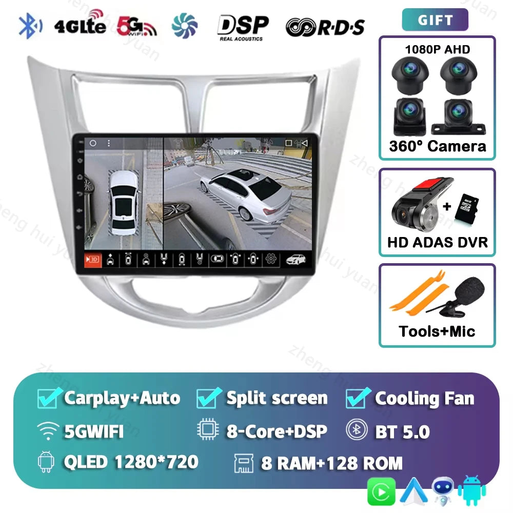 9 '' for Hyundai Solaris Accent i25 2010 - 2016 Car Multimedia Radio Video Player Android 16 GPS Navi HD Touch Screen BT WiFi