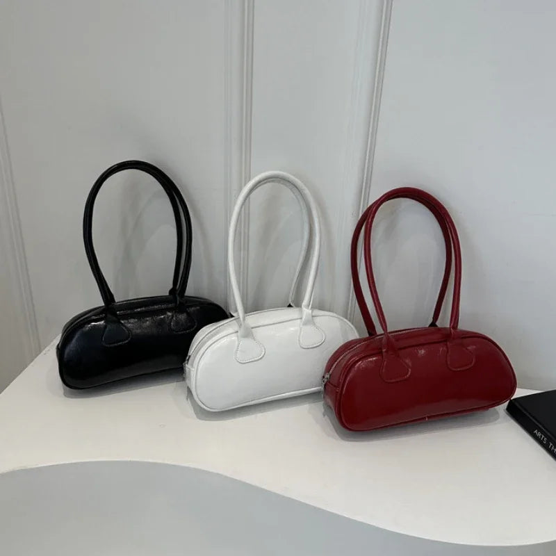 Advanced Sense Retro Pu Zipper Ladies Shoulder Bags Light Luxury Bags for Women