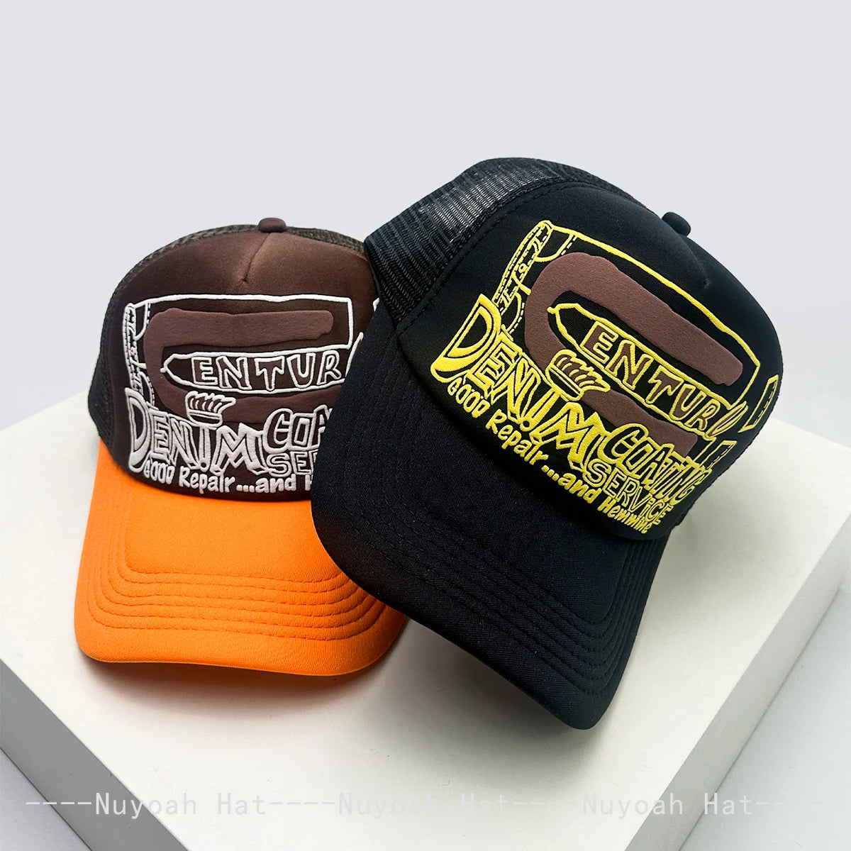 New Unisex American Style 3D Printed Letter Baseball Hats Sunshade Personal Breathable Color Block Trucker Caps Versatile Mesh