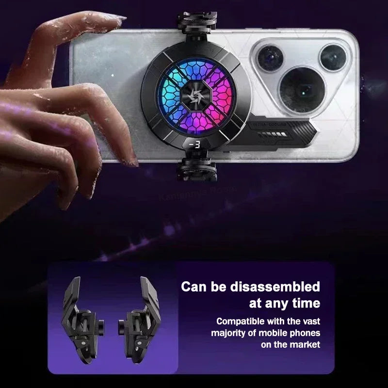 SL33 Phone Cooling Fan Magnetic/ Back-clip 2 in 1 Cool Heat Sink IOS Android