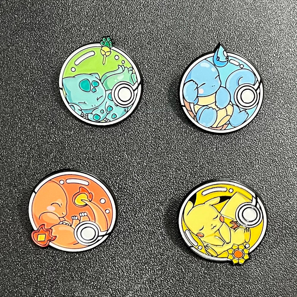 4pcs Japanese Anime Elf Enamel Pin Cute Cartoon Brooch Lapel Pin Badge on Backpack Clothing Accessories Jewelry Friends Gifts