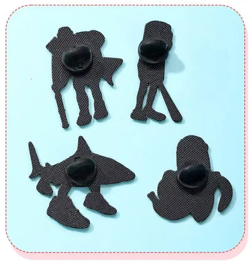 4 PCS Funny Goose Enamel Pin Cartoon Cat Brooches For Women Hat Lapel Pin Backpack Bags Badges Party Gifts Clothing Accessories