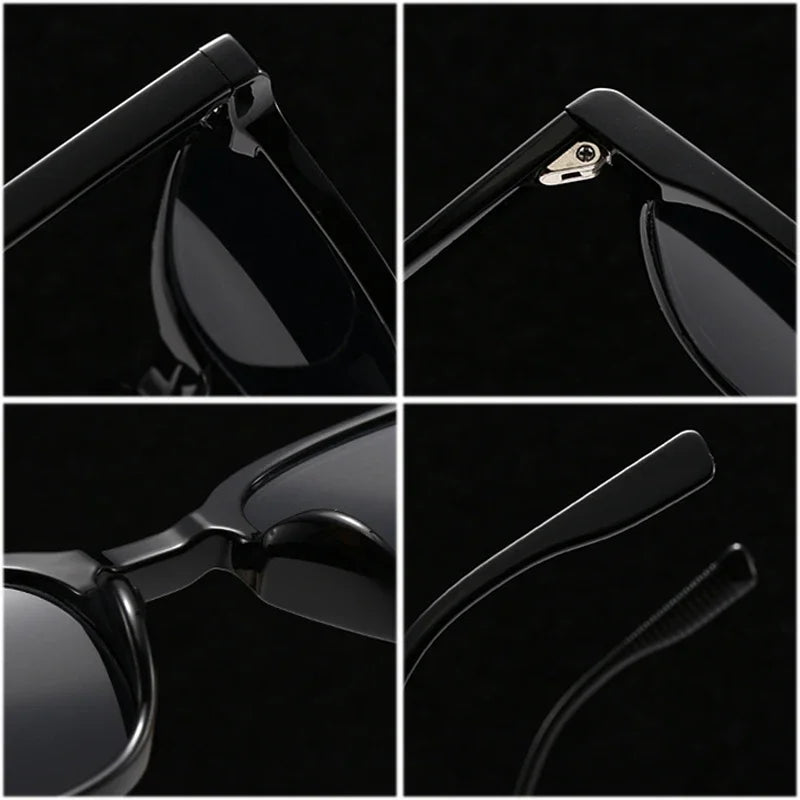 JNPCXI New Fashion Square Sunglasses Women Shades UV400 Retro Gradient Men Black Yellow Rivets Sun Glasses