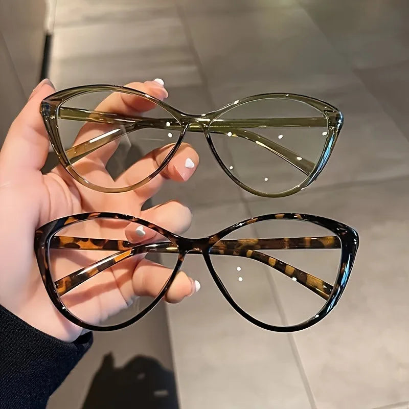 1 Pair Chic Cat Eye Glasses for Women Fashionable Full Frame PC Frame Durable Eyewear