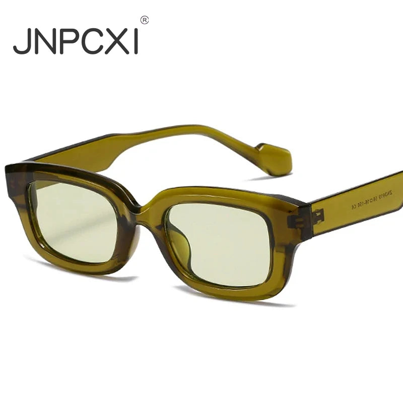 JNPCXI New Retro Small Rectangle Sunglasses Women Candy Colors Shades UV400 Square Men Sun Glasses