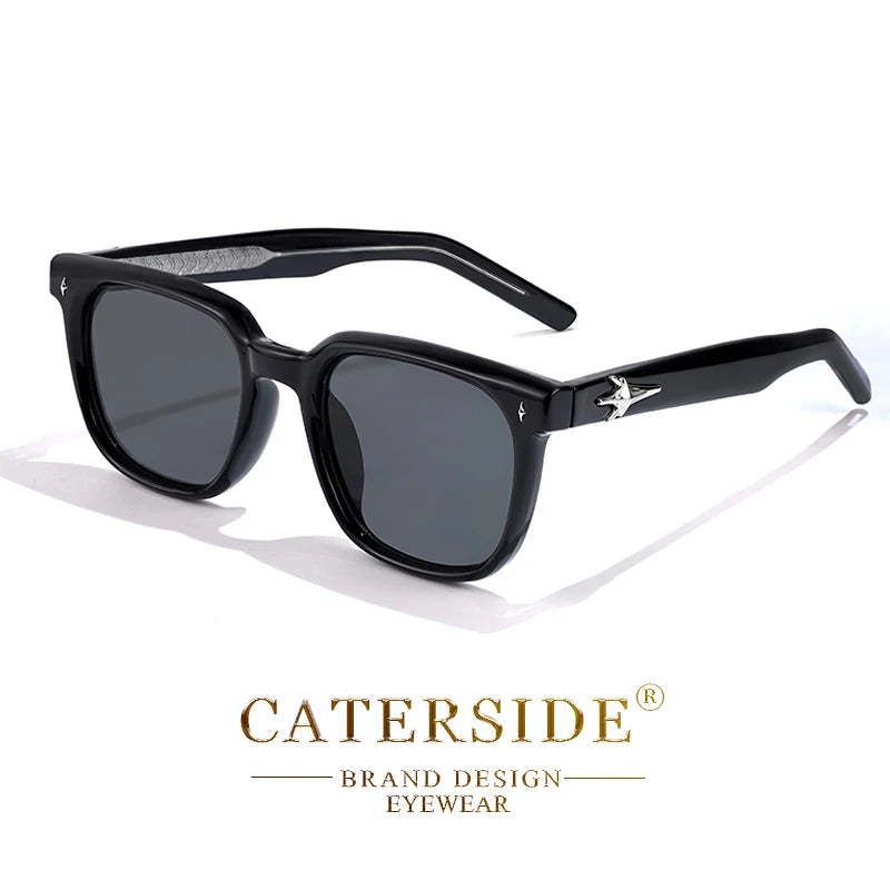 CATERSIDE Fashion Square Sunglasses Man Large Frame Sun Glasses Party Travel Beach Eyewear Ideal Choice for Gifts UV400