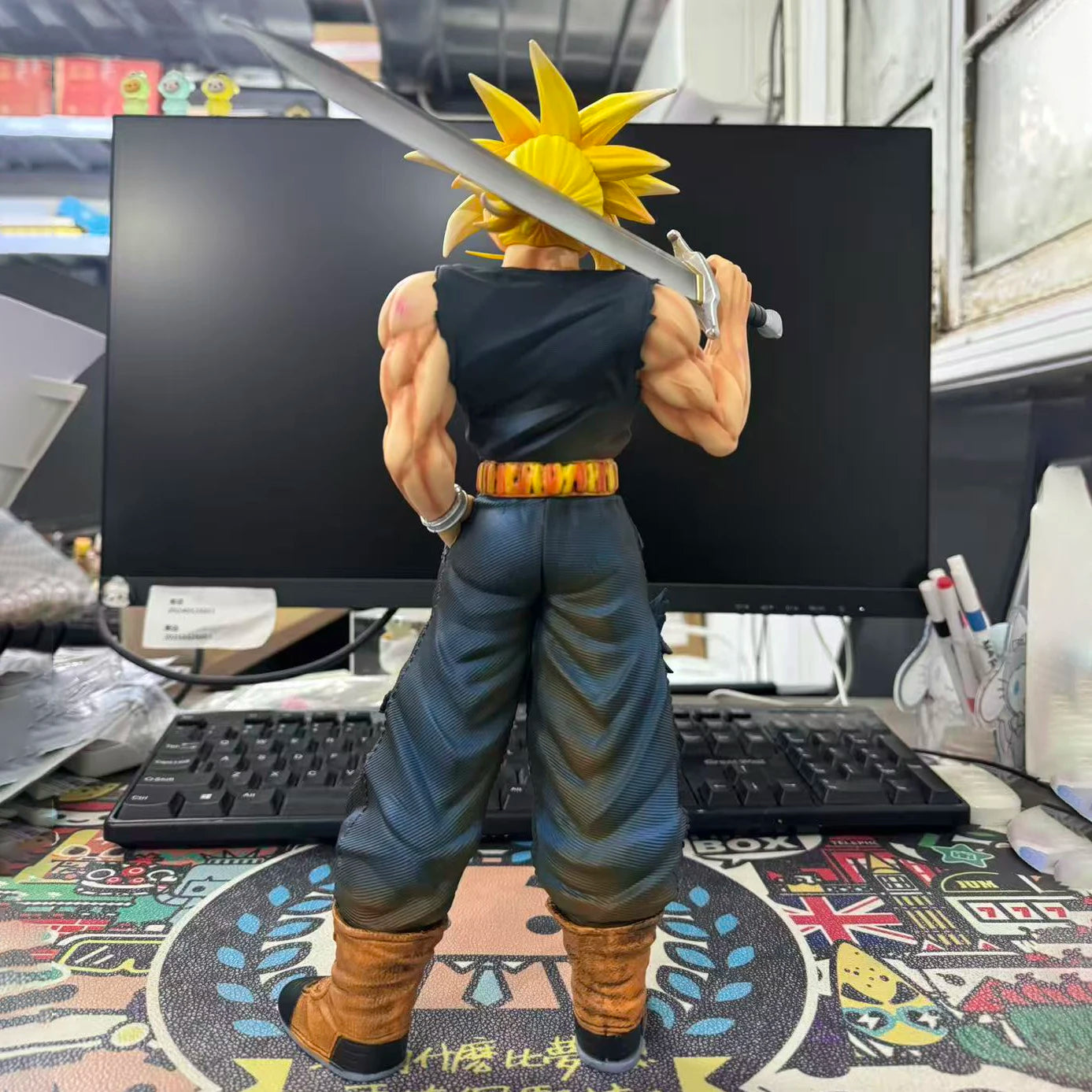 32.5cm/12.8inch Dragon Ball Z Trunks Figure Replace Heads Future Trunks Super Saiyan Action Figures Collection Mode Toys Gifts