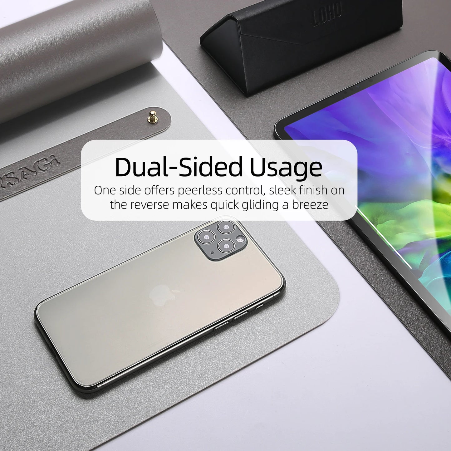 YSAGI Dual-Sided Desk Pad, Waterproof Desk Blotter Protector, Leather Desk Wrting Mat Large Mouse Pad Keyboard Mat