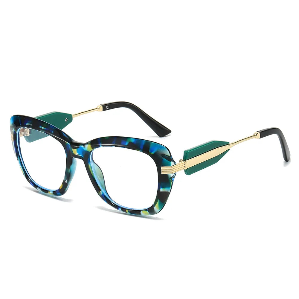 JNPCXI New Fashion Cat Eye Women Sunglasses Retro Green Colorful Gradient Shades UV400 Men Trending Sun Glasses