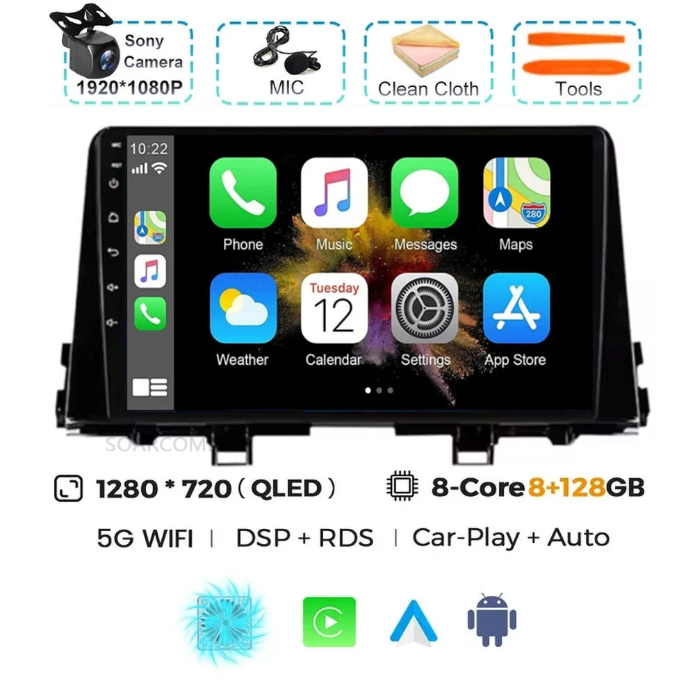 Android 15 For Kia Morning 3 Picanto 2015-2020 2K QLED Android Car Radio Multimedia Video Player GPS Stereo 4G CarPlay Head Unit