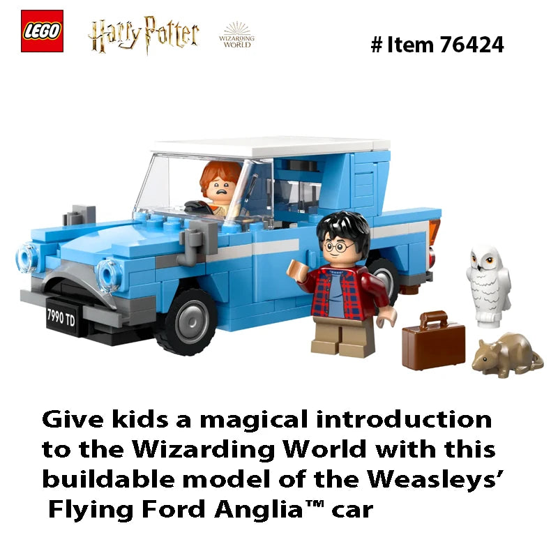 LEGO 76424 Harry Potter Flying Ford Anglia, Buildable Car Toy with 2 Minifigures
