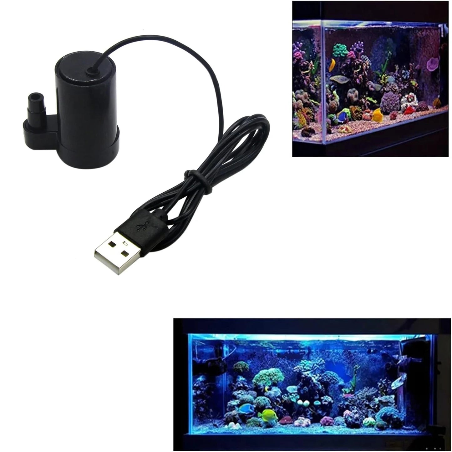 1/2pc DC 3-5V USB Micro Submersible Mini Low Noise Brushless Water Pump for Aquariums Fish Tank Pond Fountain Hydroponics Garden