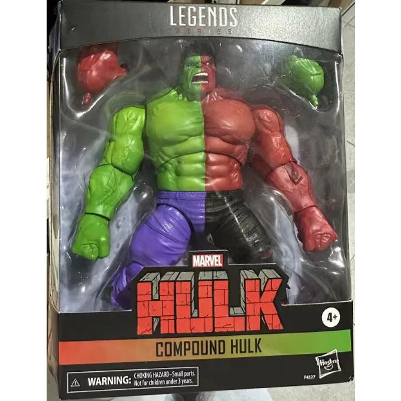 Original Hasbro Marvel Legends Series Compound Red Green Hulk Action Figure Toys Model Ornaments