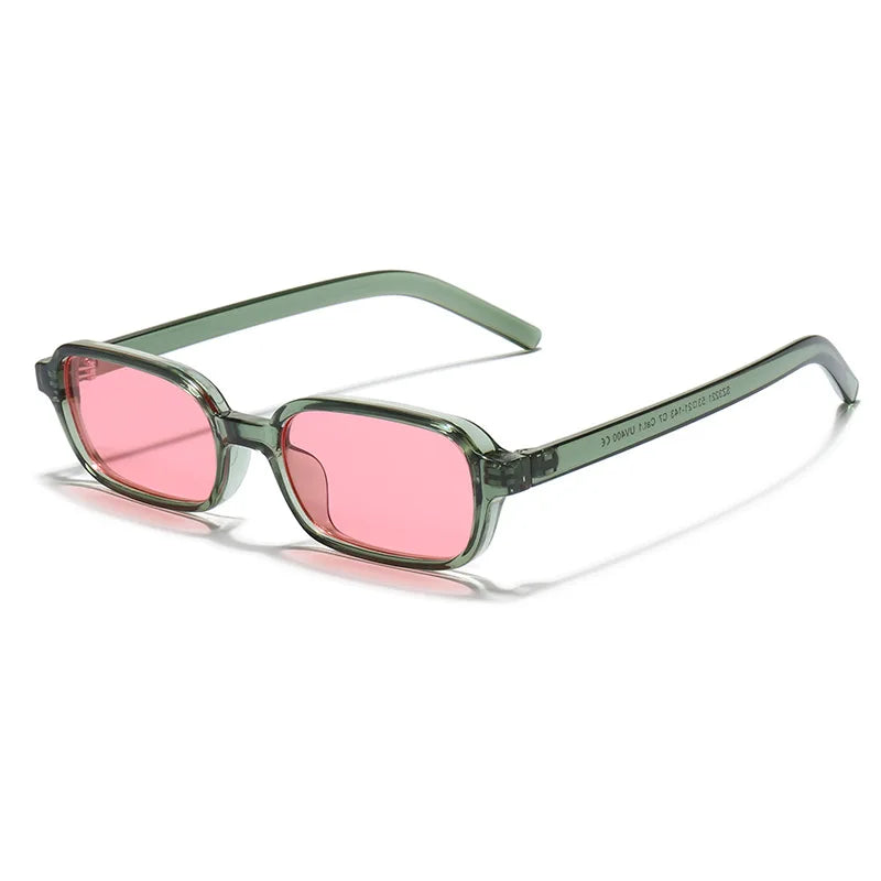 JNPCXI New Fashion Small Rectangle Sunglasses Women Shades UV400 Leopard Green Men Punk Sun Glasses