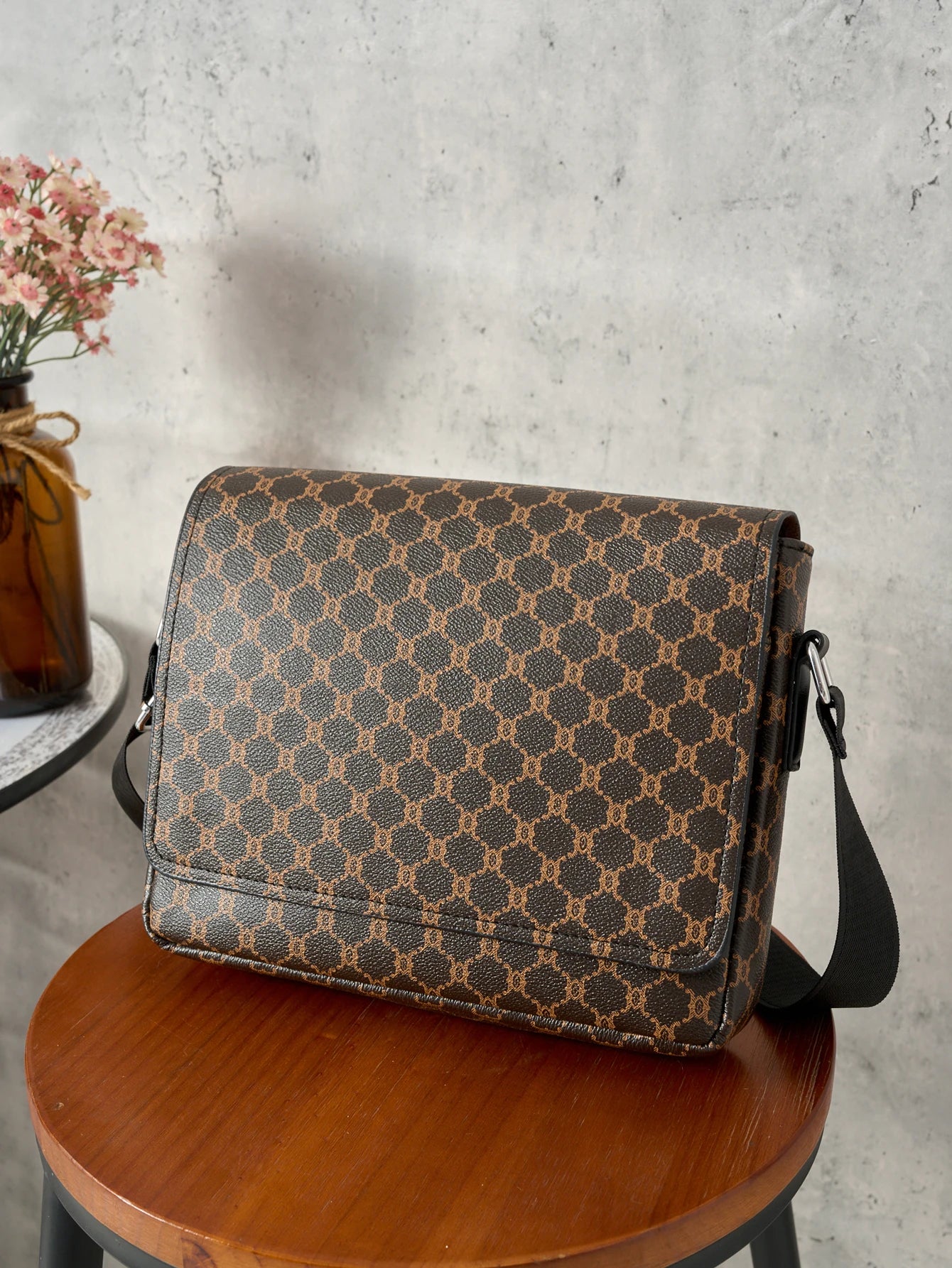 Simple Casual Flap Crossbody Bag Business Work Commuter Portable Shoulder Bag