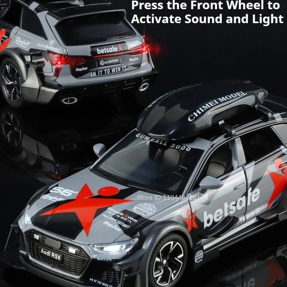 1:32 Scale RS6 RS7 Alloy Sport Car Models Diecast Toys Doors Opened with Sound Light Pull Back Miniature Vehices Christmas Gifts