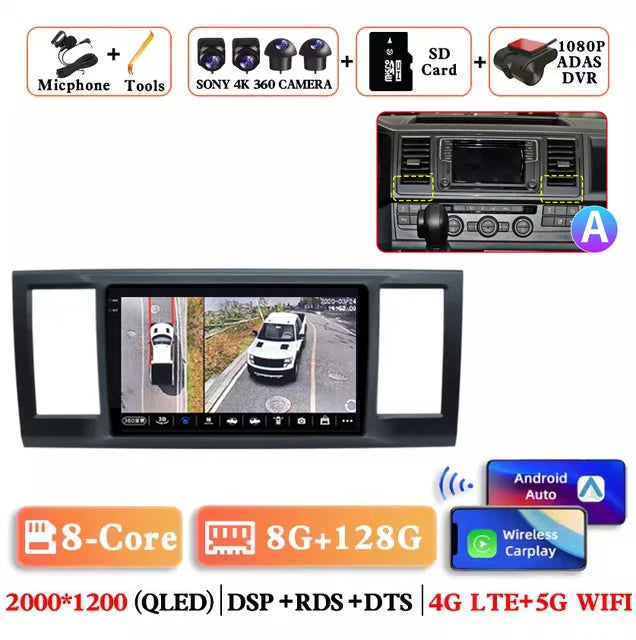 Android 16 Carplay autoradio for VW Volkswagen Caravelle 6 T6 2015-2020 lettore Video multimediale navigazione GPS Audio Stereo