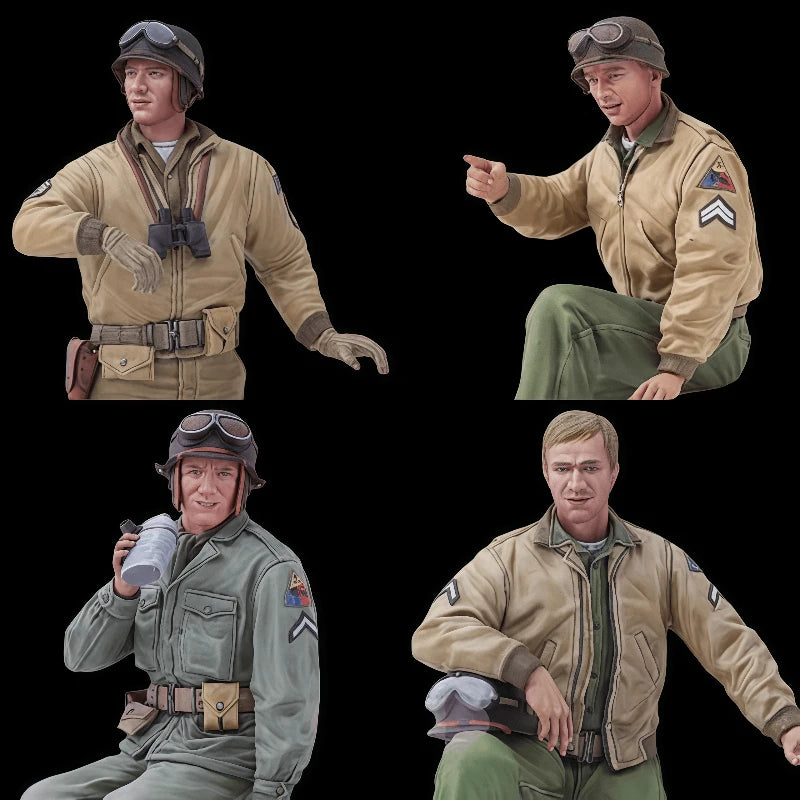 1/16 Casting Resin Model Assembly Kit, GK， US Army M8 Tank Crew, Unpainted, Needs To Be Assembled