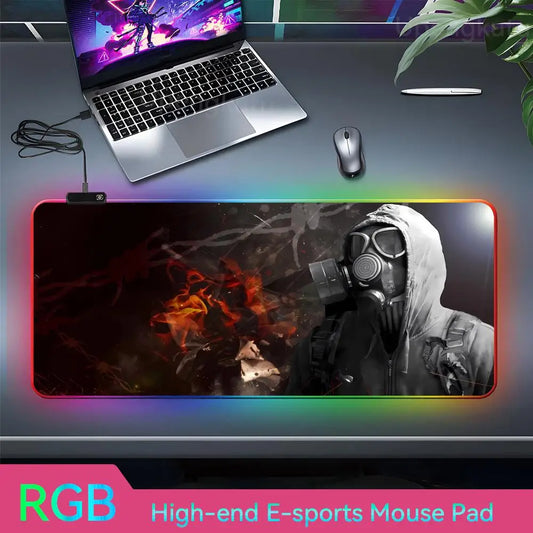 Stalker2 PC Mouse RGB 3mm Rubber Mouse Pad LED Lamp Desk Anime Keyboard Mat 12