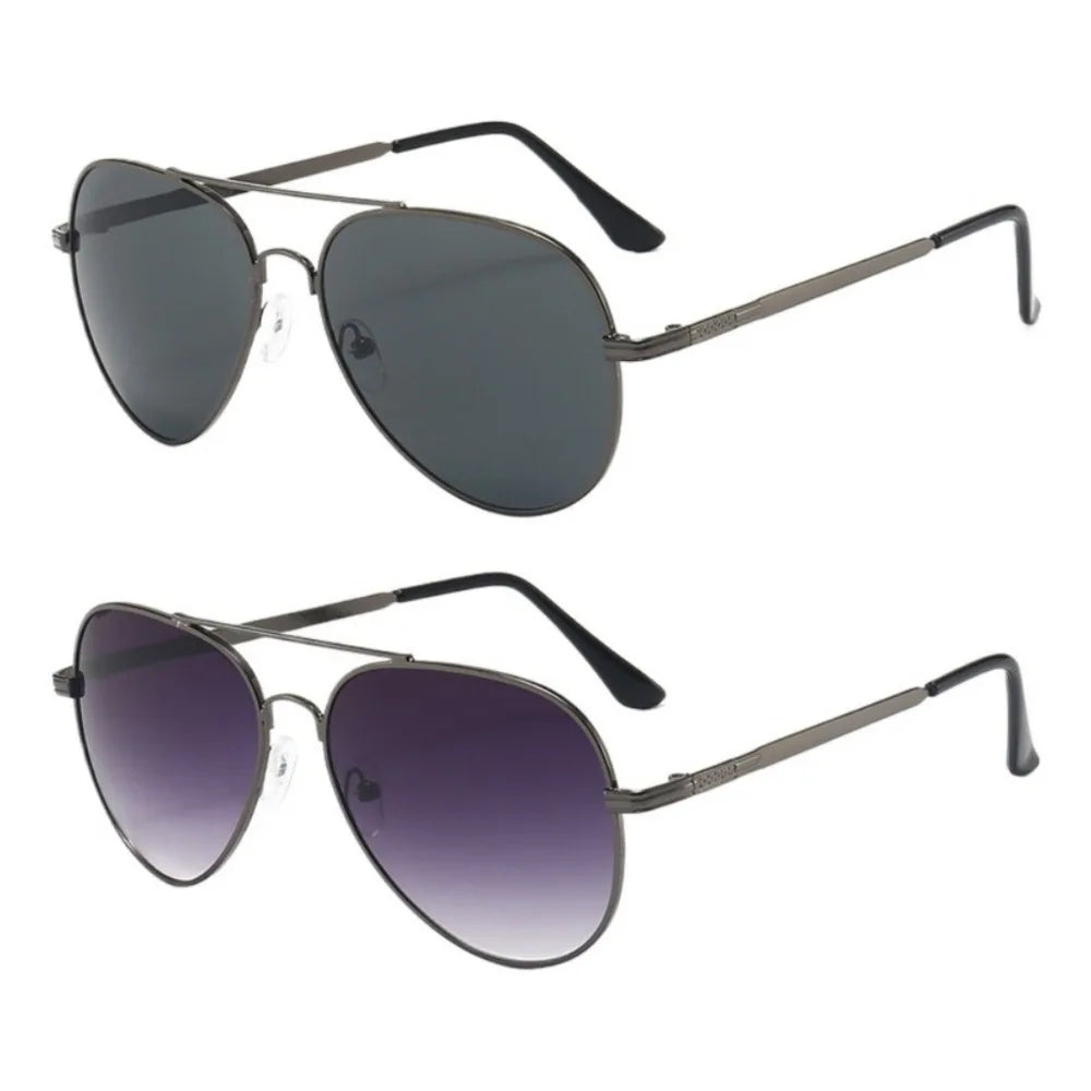 2PCS Driving Sun Glasses for Men Women Classic Aviator Sunglasses UV Lens Retro Sunglasses