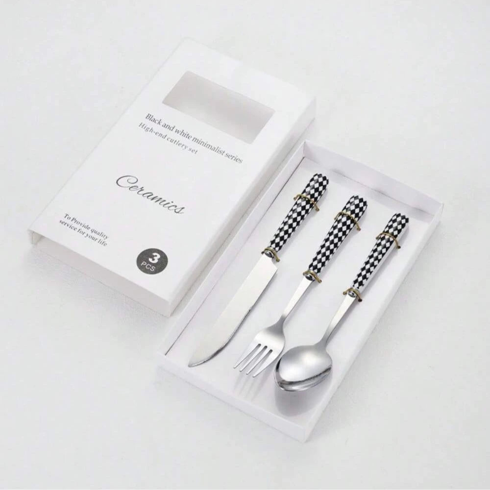 Silverware Set 3Pcs Stainless Steel Knives Spoon Forks Set For Home, Kitchen And Restaurant Perfect Thanksgiving Christmas Gifts