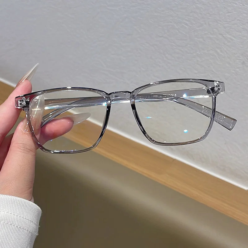JNPCXI Actual Photo Vintage Glasses Frame Women Square Fashion Retro Rice Nail Clear Anti-Blu-Ray Lens Eyewear Men Optical Frame