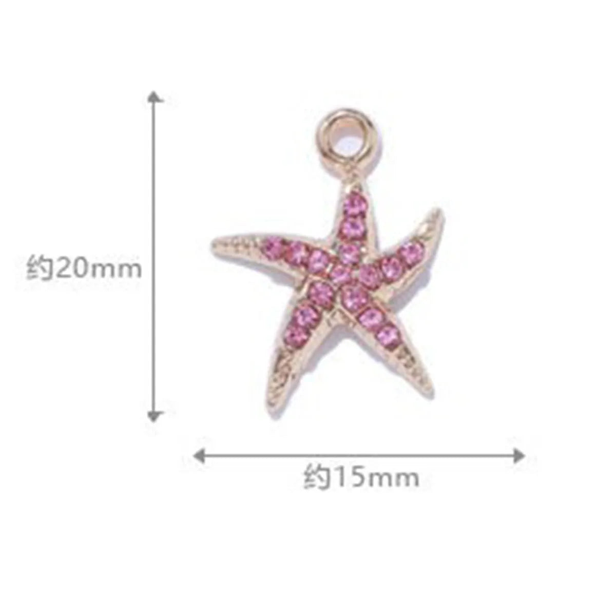 10Pcs Gold Plated Crystal Shell Starfish Charm Pendant for Jewelry Making Bracelet Necklace DIY Accessories Craft Findings