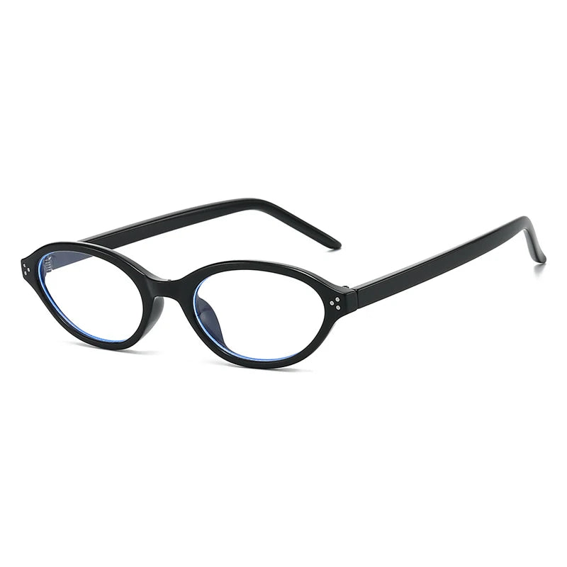 JNPCXI New Fashion Small Oval Sunglasses Women Ins Popular Retro Rivets Men Candy Color Punk Sun Glasses Clear Lens Frame UV400