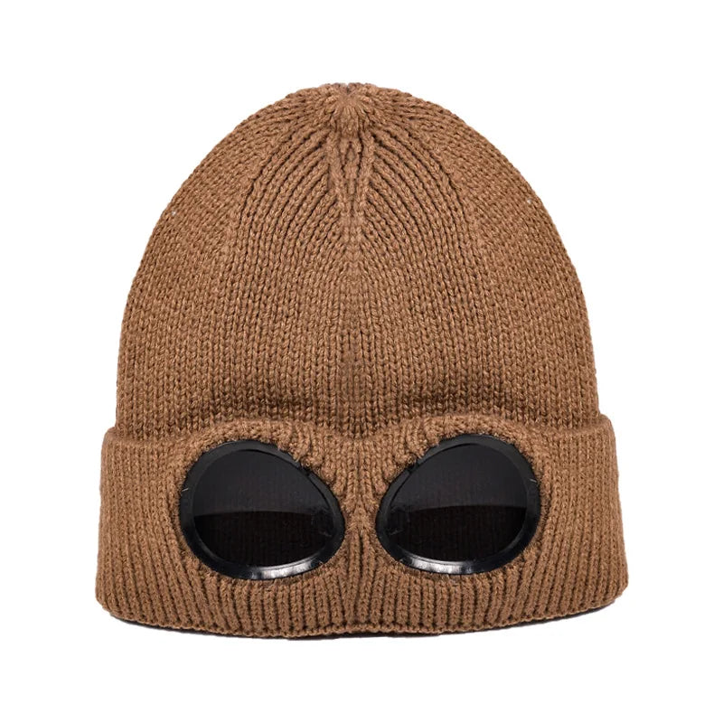 Xinbaoguan 60% acrylic 9535 new winter windproof glasses cover knitted cap for both men and women, with plush warm yarn cap