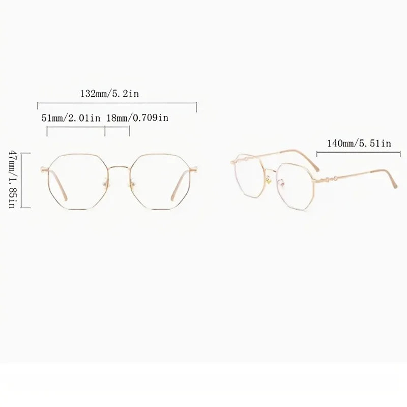 A pair of full-rim square glasses with metal frame and AC lenses simple decoration style