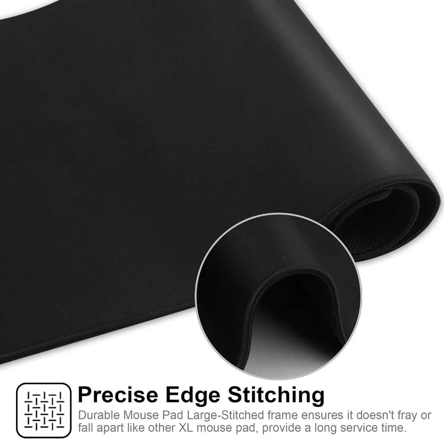 XXL Mouse Pad with Stitched Edges, waterproof Extended MousePad Non-Slip Natural Rubber Base Desk Mat for Gamer/Desktop/Office
