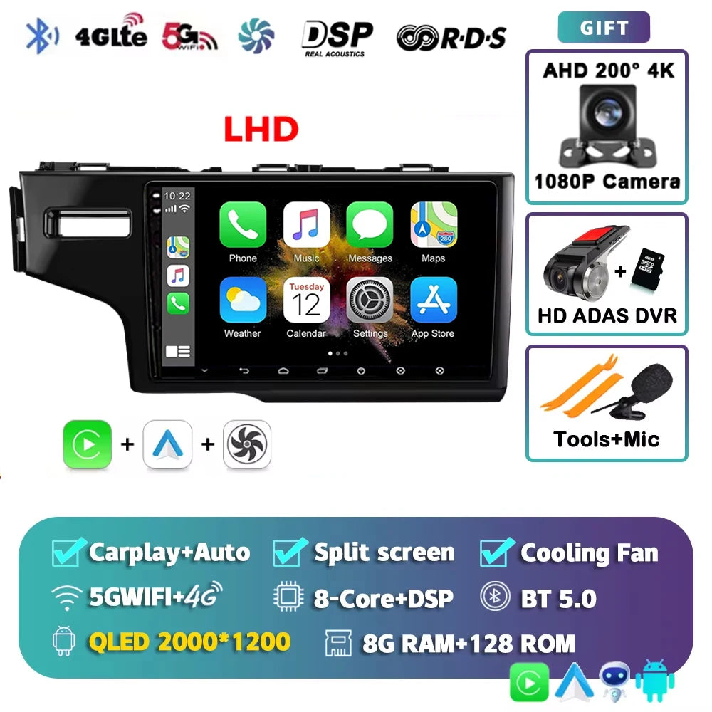 Android 15 Car Radio For Honda Fit 3 Jazz 2014 2015 2016 2017 2018 2019 2020 Wireless Carplay Android Auto Multimedia Player 2 D