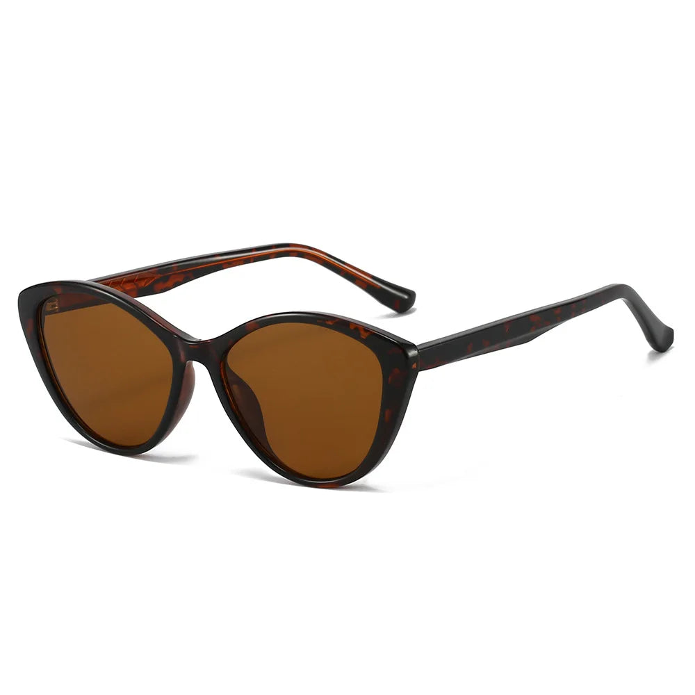 JNPCXI New TR90 Cat Eye Men Sunglasses Shades UV400 Fashion Green Oval Lens Women Punk Sun Glasses