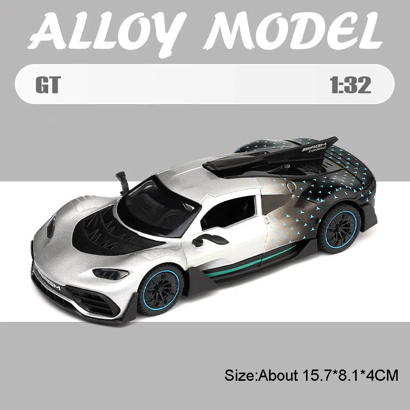 1:32 ONE Pagani Zonda HP Diecast Alloy Models Toys Car Doors Opened Sound Light Pull Back Miniature Vehices Home Decor Ornaments