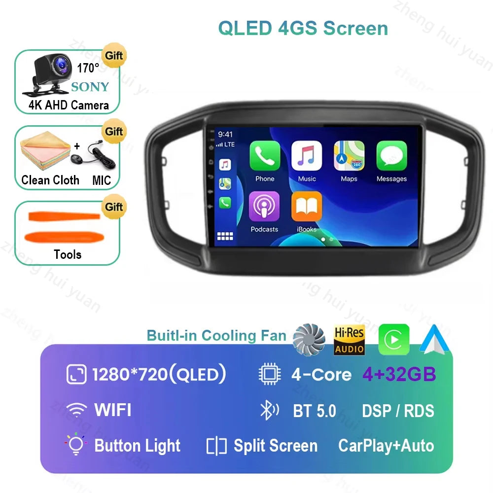 Android 16 CarPlay Auto Car Radio Multimedia navigation video Autoradio Stereo For Fiat Strada 2020 - 2022