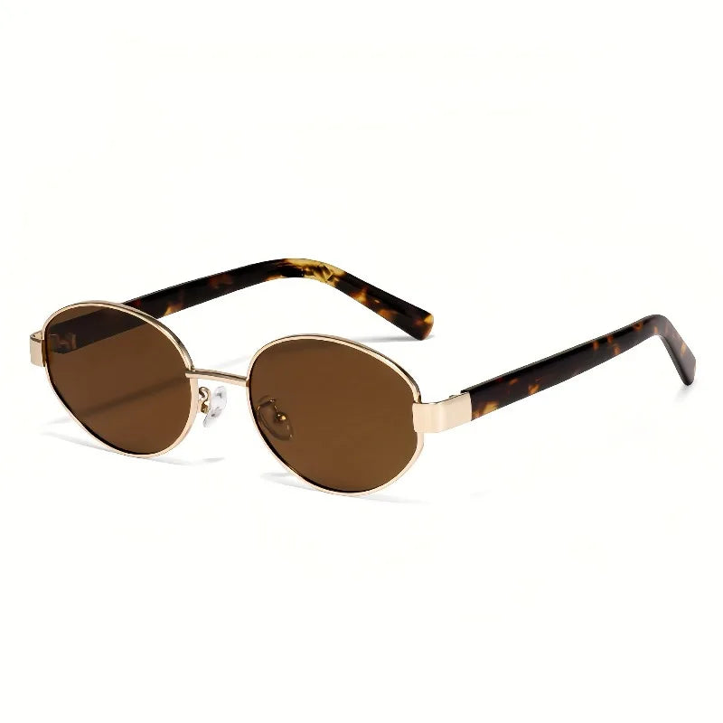 90s Retro Style Oval Glasses, Suitable for Women's Lightweight Fashion Suitable for Summer Beach Daily Wear