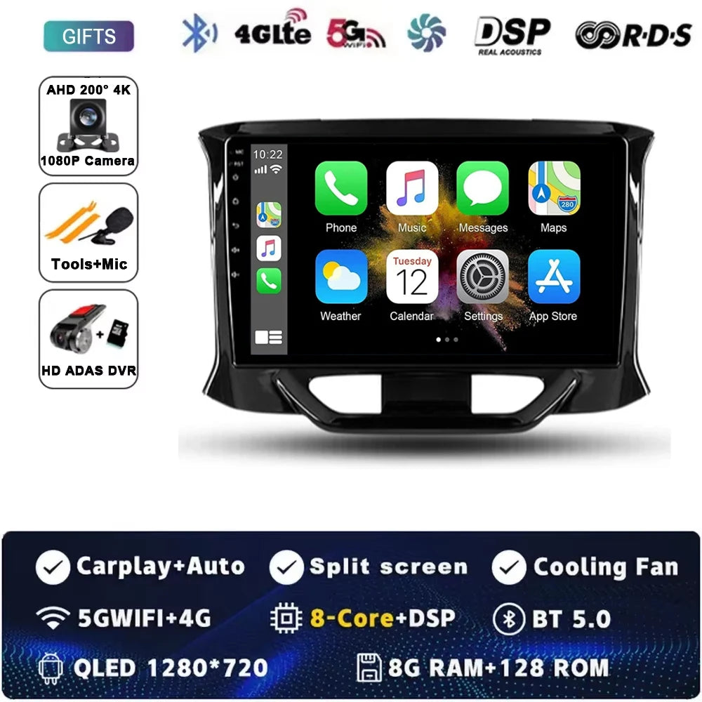 For LADA Xray X ray 2015 - 2019 Android 15 Car Radio GPS Navigation QLED Carplay Auto Multimedia Stereo Player BT